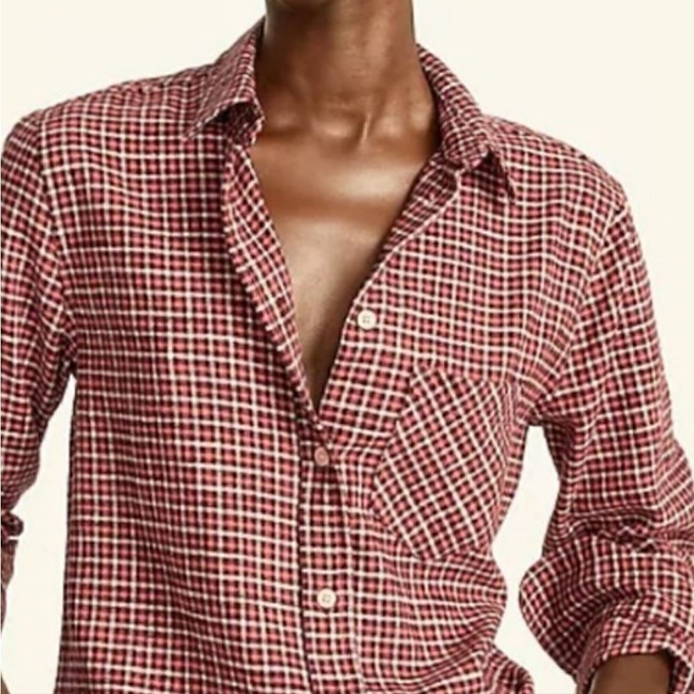 NWT J CREW Flannel Plaid Shirt - Picture 4 of 9